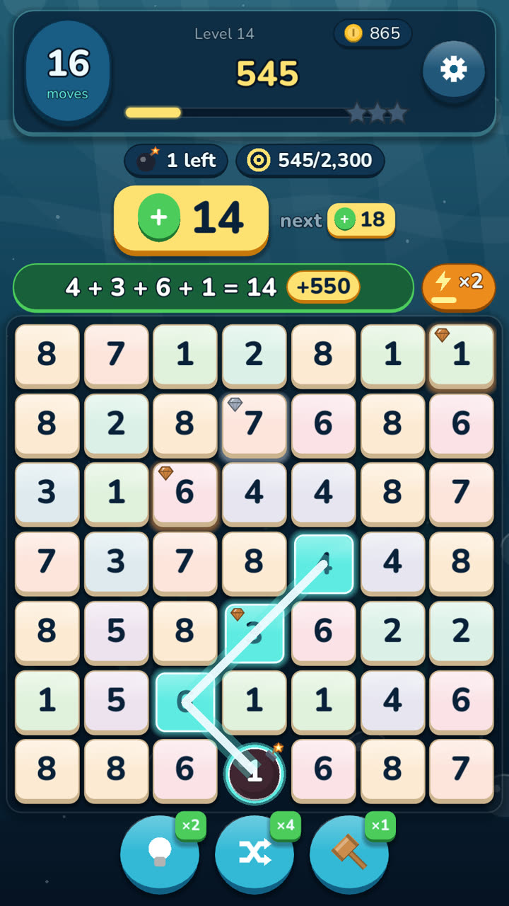 A path that runs through a ticking bomb tile